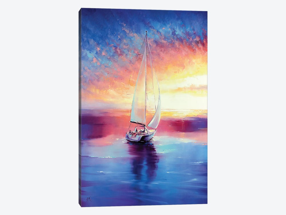 Sailing Sunset by Bozhena Fuchs 1-piece Canvas Print