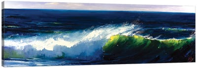 Green Wave Canvas Art Print - Bozhena Fuchs