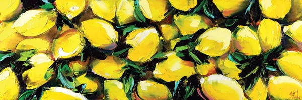 Lemons & Limes: Lemon Painting by Bozhena Fuchs