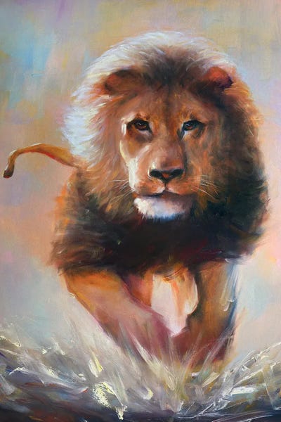 The Lion by Bozhena Fuchs framed wall art