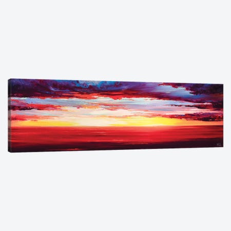 Red Sunset At The Sea Canvas Print #BZH41} by Bozhena Fuchs Canvas Art