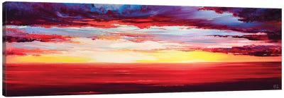 Red Sunset At The Sea Canvas Art Print - Bozhena Fuchs
