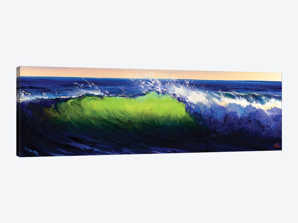 Green Wave Breaking by Bozhena Fuchs 1-piece Canvas Print