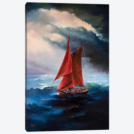 The Red Sails Canvas Print #BZH44} by Bozhena Fuchs Canvas Art Print