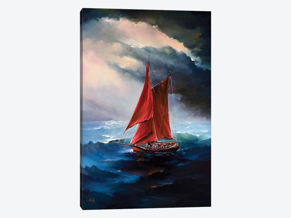 The Red Sails by Bozhena Fuchs 1-piece Canvas Artwork