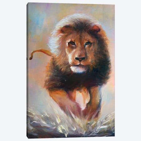 The Lion Canvas Print #BZH4} by Bozhena Fuchs Art Print
