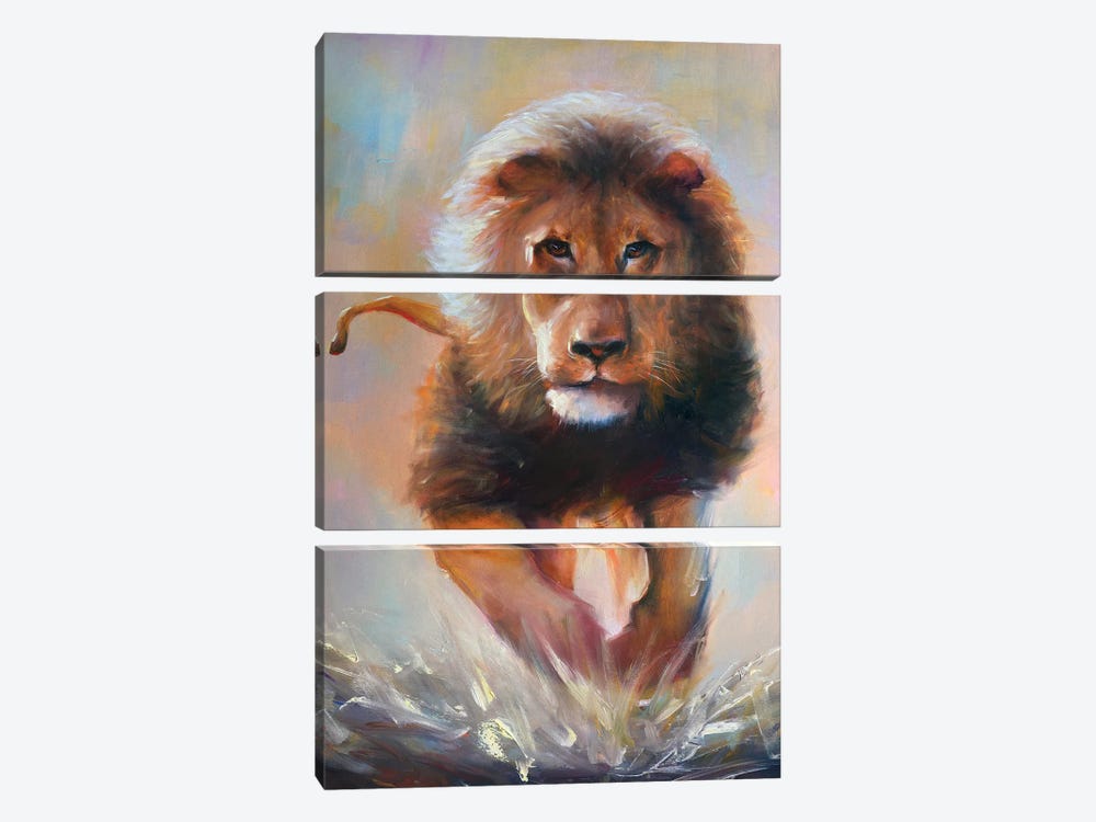 The Lion by Bozhena Fuchs 3-piece Canvas Wall Art