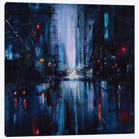 City Night Painting Canvas Print #BZH56} by Bozhena Fuchs Canvas Art
