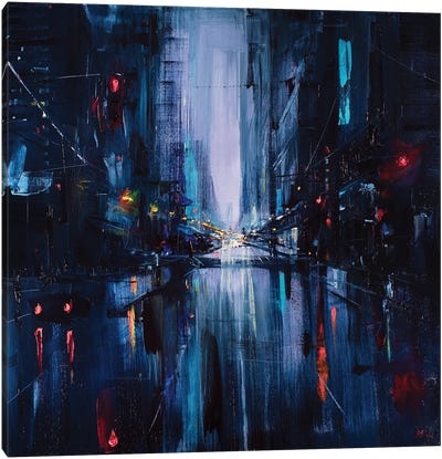 City Night Painting Canvas Art Print - Bozhena Fuchs