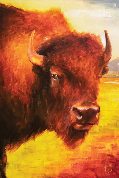 Bison by Bozhena Fuchs framed wall art