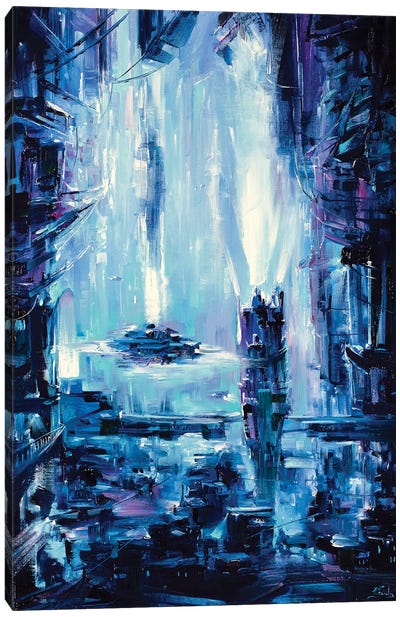 Neon City Canvas Art Print - Bozhena Fuchs