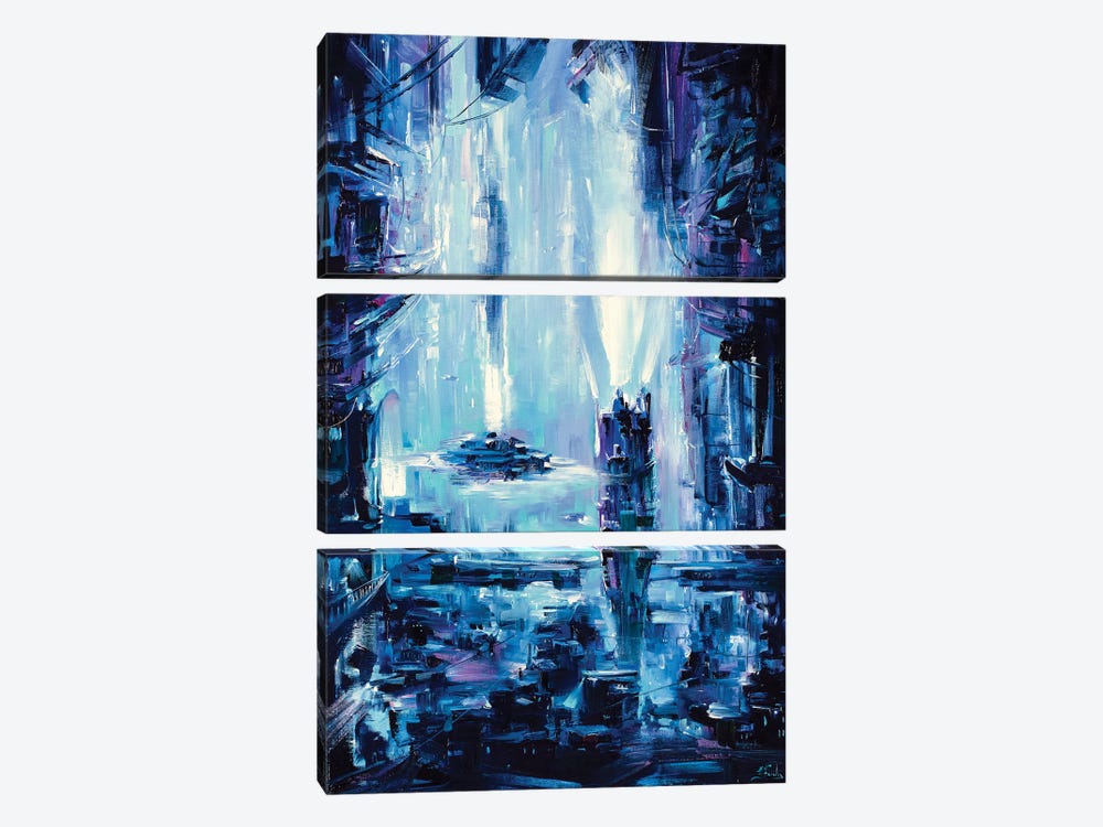 Neon City by Bozhena Fuchs 3-piece Canvas Artwork