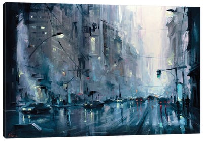 Urban City Morning Canvas Art Print - Bozhena Fuchs
