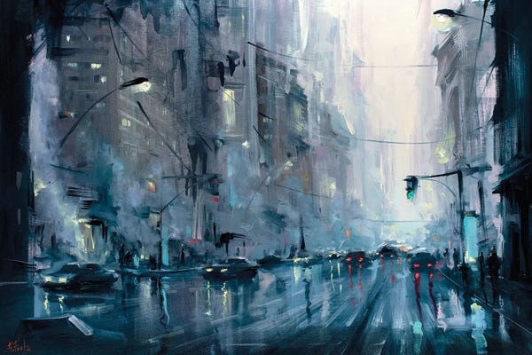 Bozhena Fuchs: Urban City Morning by Bozhena Fuchs