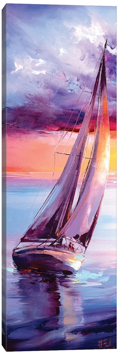 Sailing Painting Canvas Art Print - Pantone 2022 Very Peri
