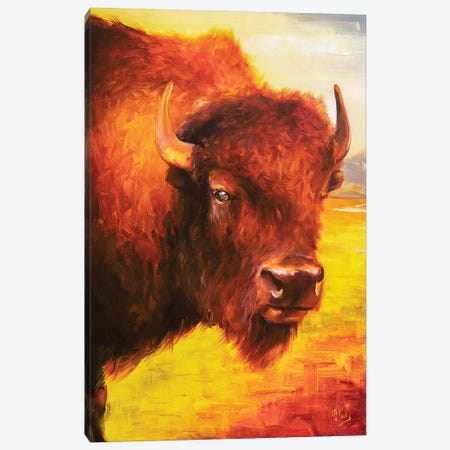 Bison Canvas Print #BZH6} by Bozhena Fuchs Canvas Art Print