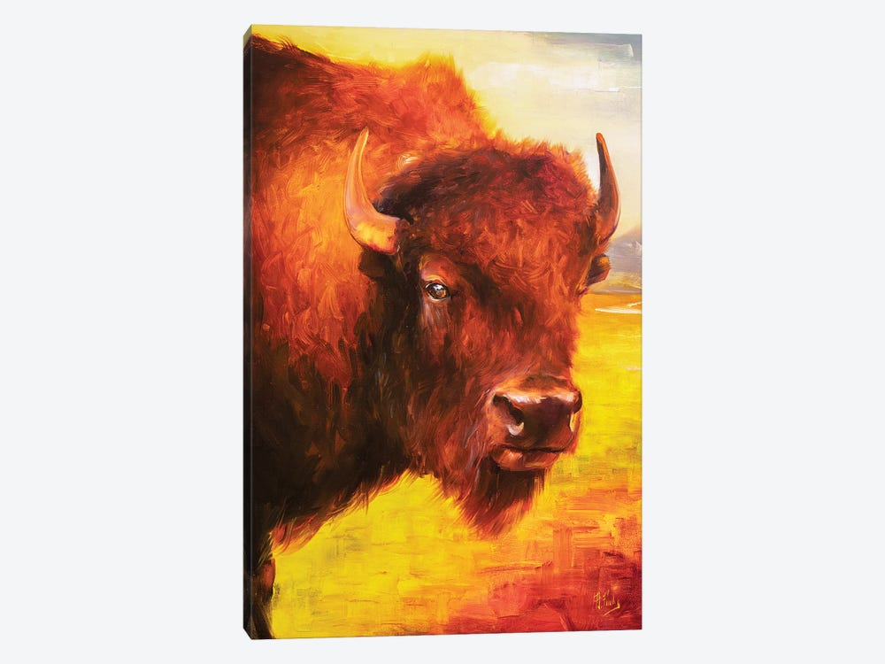 Bison by Bozhena Fuchs 1-piece Canvas Art