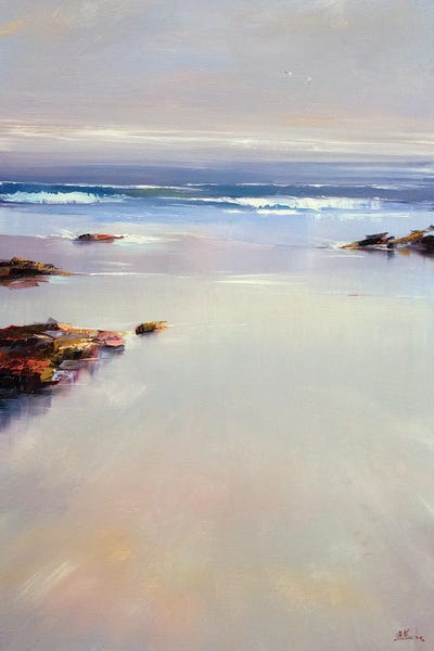 A Quiet Morning On The Beach by Bozhena Fuchs framed wall art