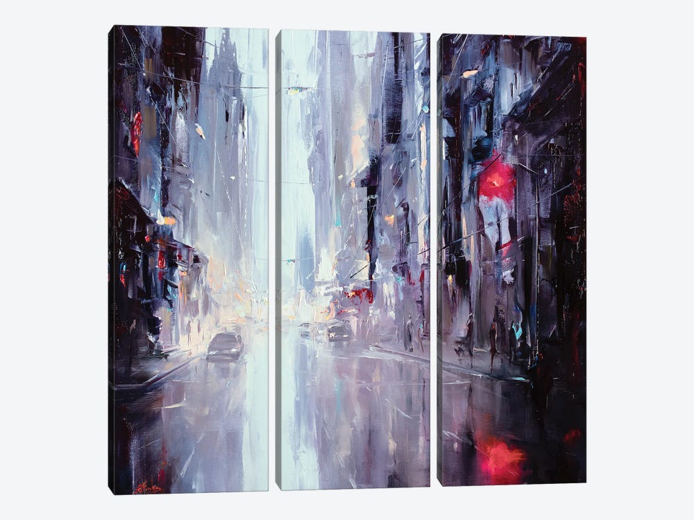 The Rhythm Of The Morning City by Bozhena Fuchs 3-piece Canvas Art