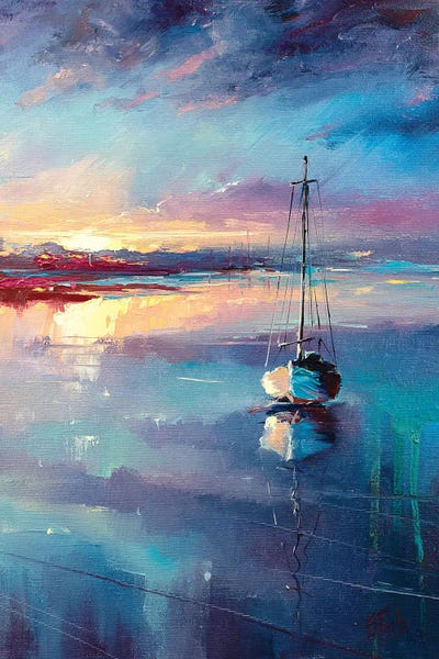 Ocean Sunrises & Sunsets: Blue Sailing by Bozhena Fuchs
