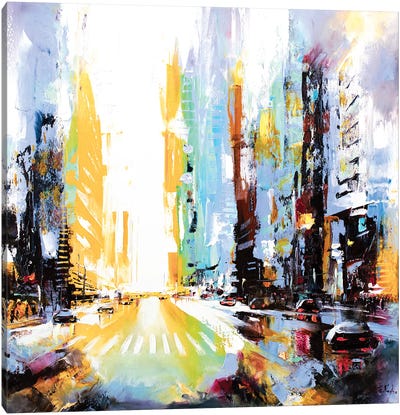 Vibrant Morning In The City NI Canvas Art Print - Bozhena Fuchs