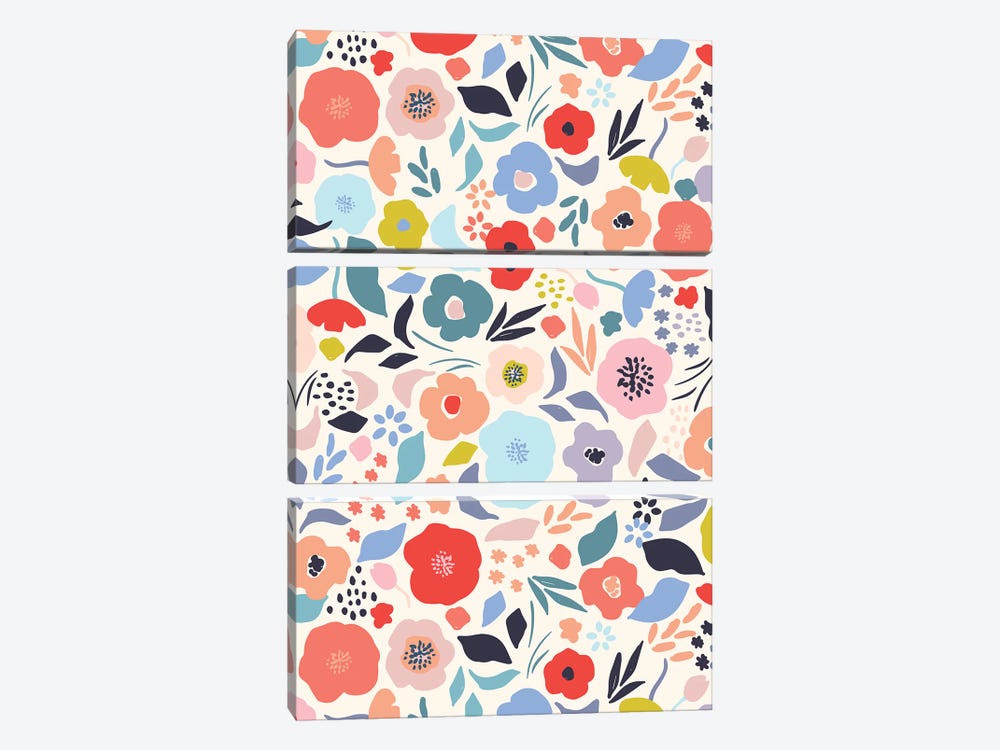 Bright Blossom I by Caroline Alfreds 3-piece Canvas Print