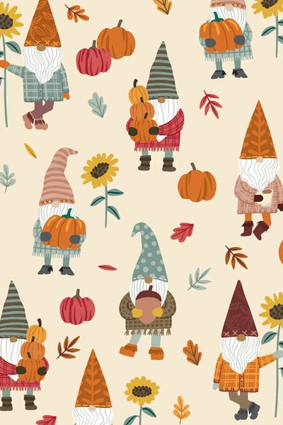 Fine Art Print: Fall Gnomes I by Caroline Alfreds