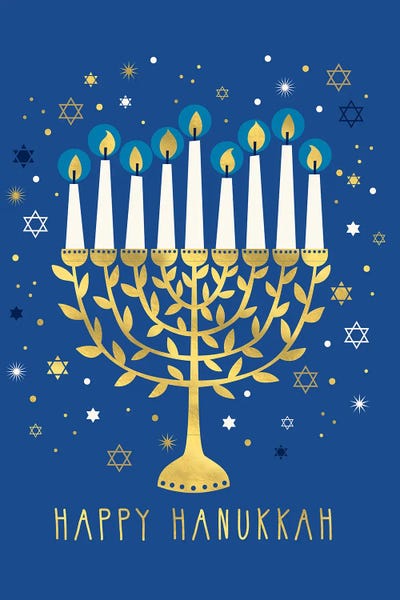 Happy Hanukkah by Caroline Alfreds framed wall art