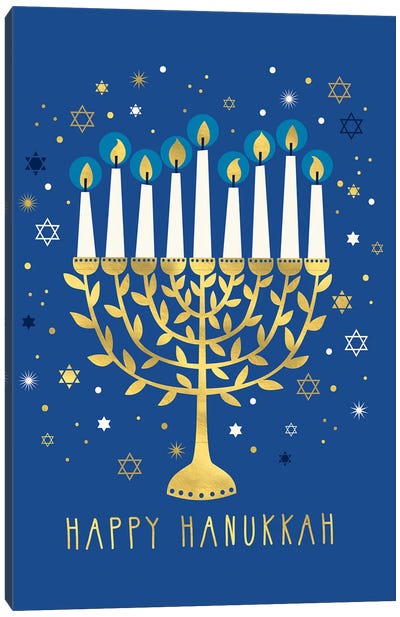 Happy Hanukkah Canvas Art Print - Caroline Alfreds