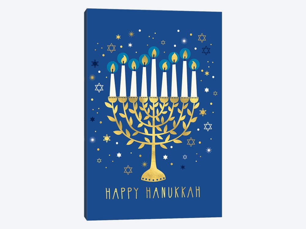 Happy Hanukkah by Caroline Alfreds 1-piece Canvas Art Print
