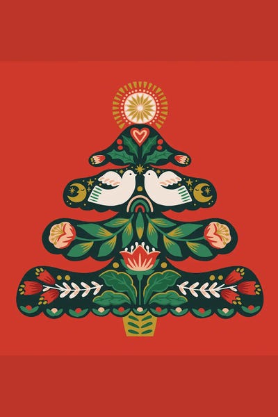 Folk Christmas Canvas Art by Caroline Alfreds iCanvas