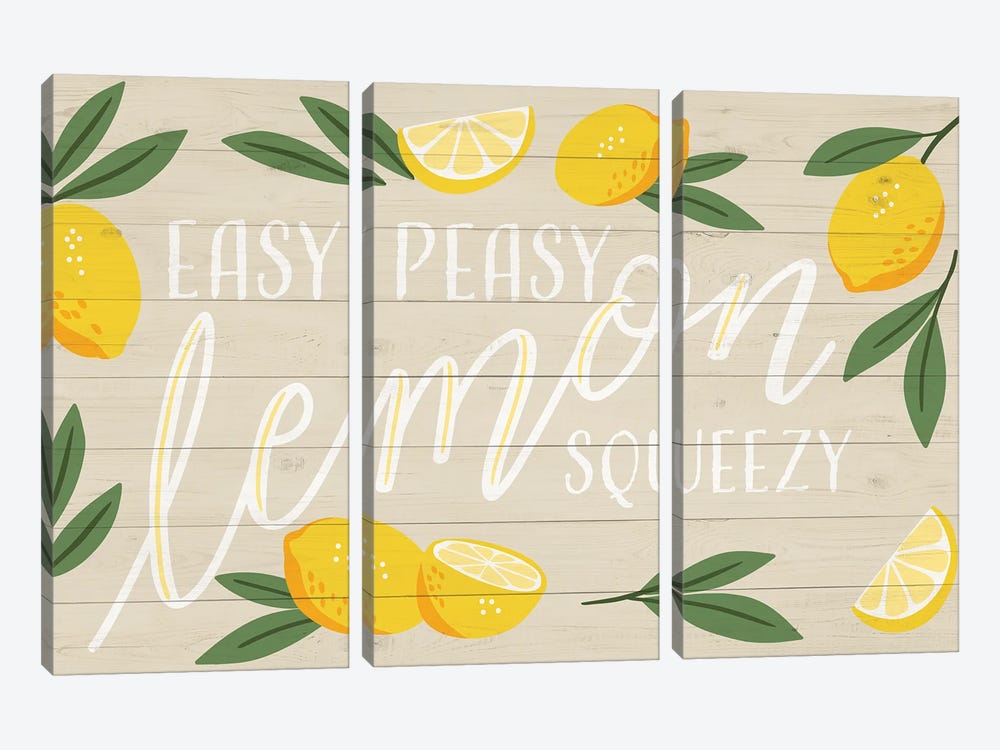 Easy Peasy Lemon Squeezy by Caroline Alfreds 3-piece Canvas Artwork