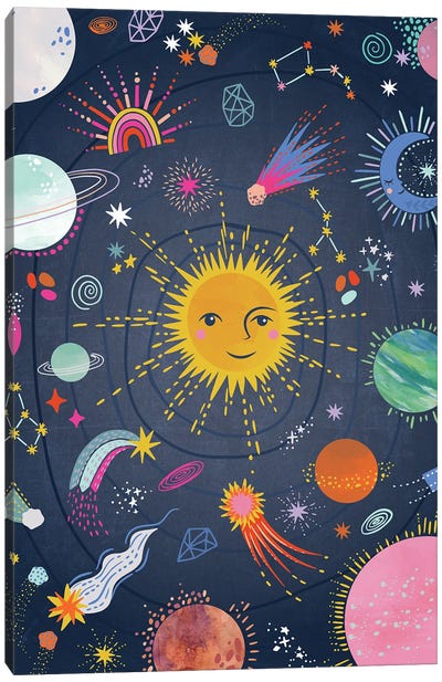 Space Bonanza Canvas Art Print - Rainbow Art