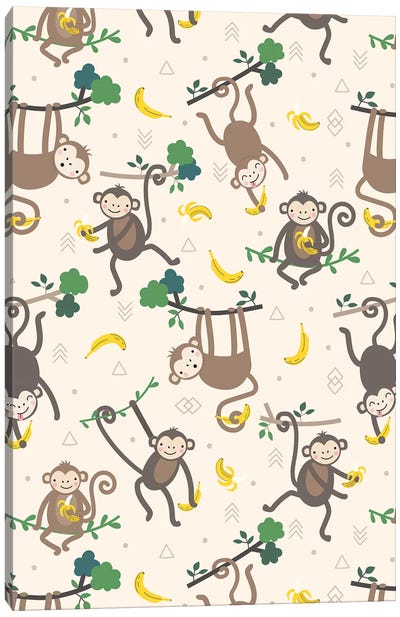 Little Monkey III Canvas Art Print - Monkey Art