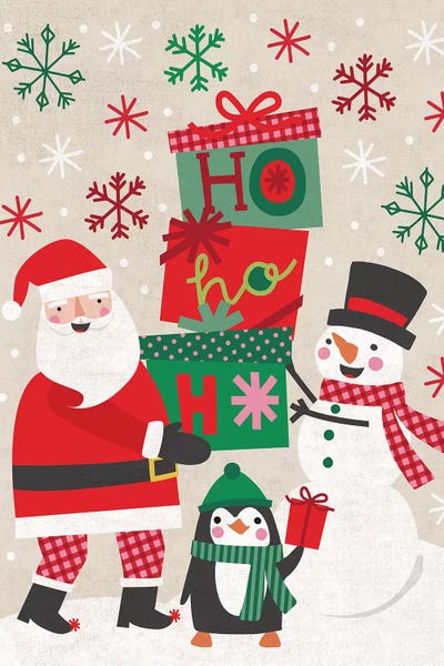 Penguins: Christmas Joy IV by Caroline Alfreds