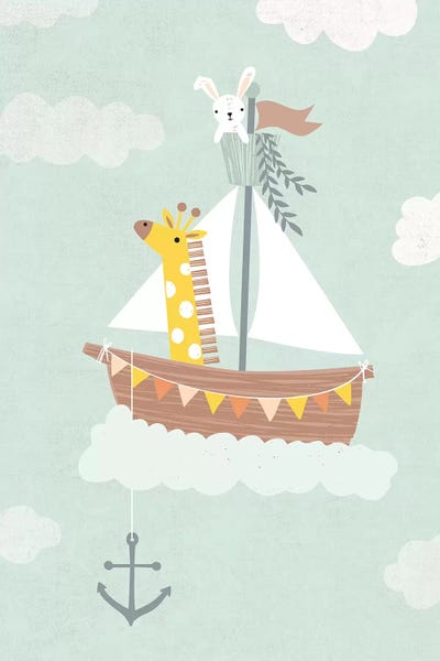 Baby Adventure Awaits III by Caroline Alfreds multi panel art