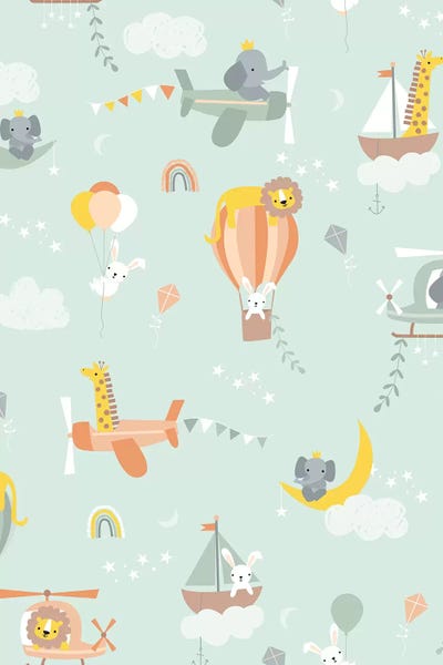 Kids Transportation Art: Baby Adventure Awaits V by Caroline Alfreds