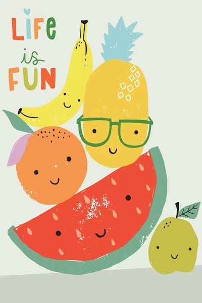 Kids Inspirational Art: Fruity Fun II by Caroline Alfreds