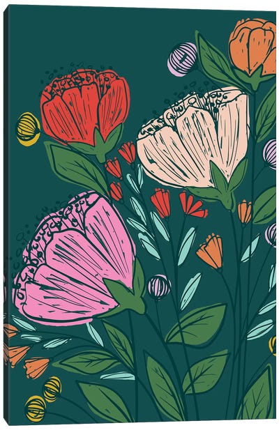 Everyday Flower Fields Canvas Art Print - Caroline Alfreds