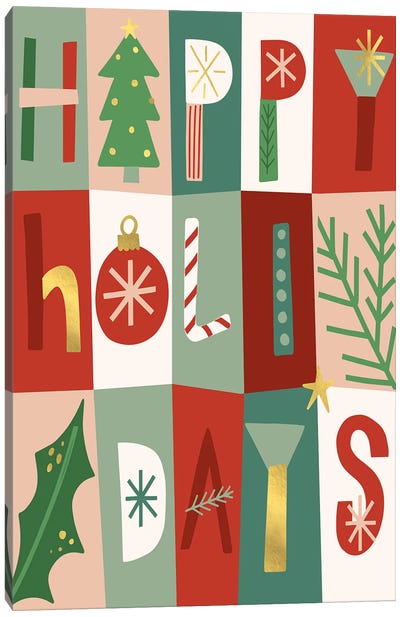 Happy Holidays I Canvas Art Print - Caroline Alfreds