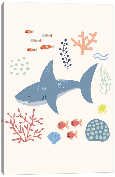 Under The Sea VI Canvas Art Print - Shark Art