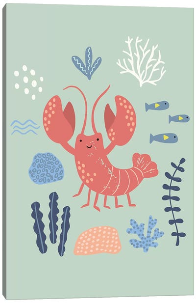 Under The Sea VII Canvas Art Print - Lobster Art