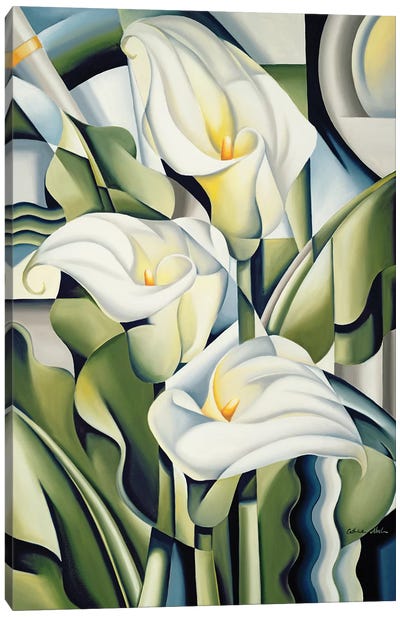 Cubist Lilies Canvas Art Print - Lily Art