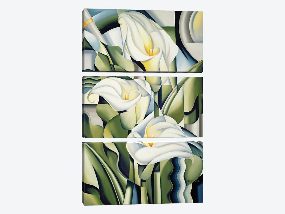 Cubist Lilies by Catherine Abel 3-piece Canvas Print