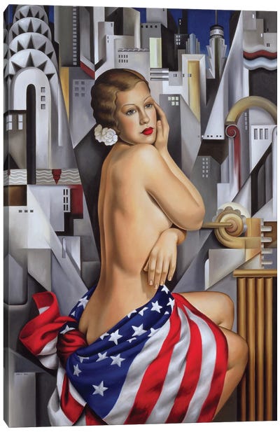 The Beauty Of Her Canvas Art Print - Art Deco