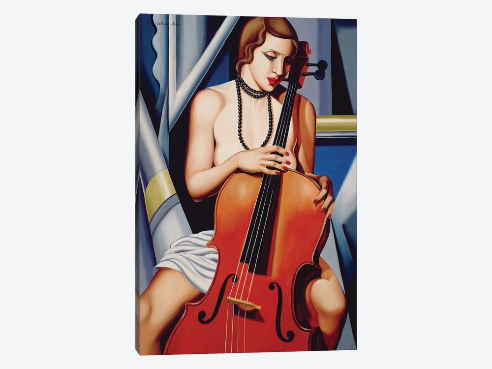 Woman With Cello by Catherine Abel 1-piece Canvas Art Print