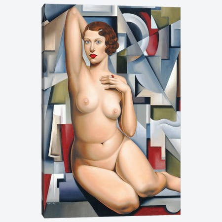 Seated Cubist Nude  Canvas Print #CAB49} by Catherine Abel Canvas Artwork