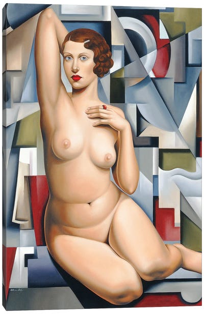 Seated Cubist Nude  Canvas Art Print