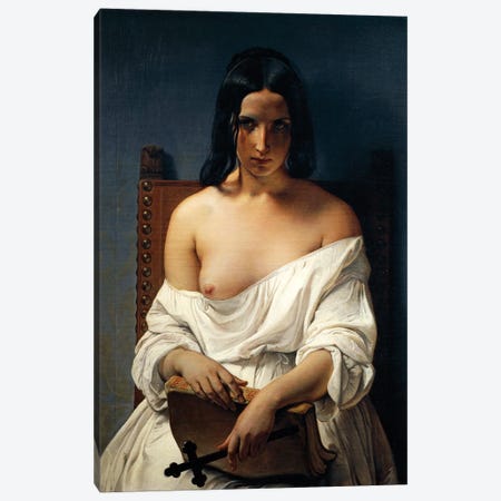Meditation, Italy in 1848, 1851 Canvas Print #CAB52} by Francesco Hayez Canvas Print
