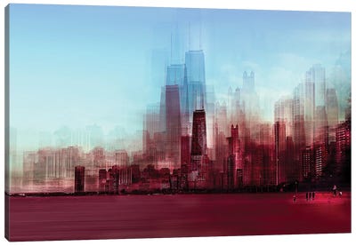 Red Chicago Canvas Art Print